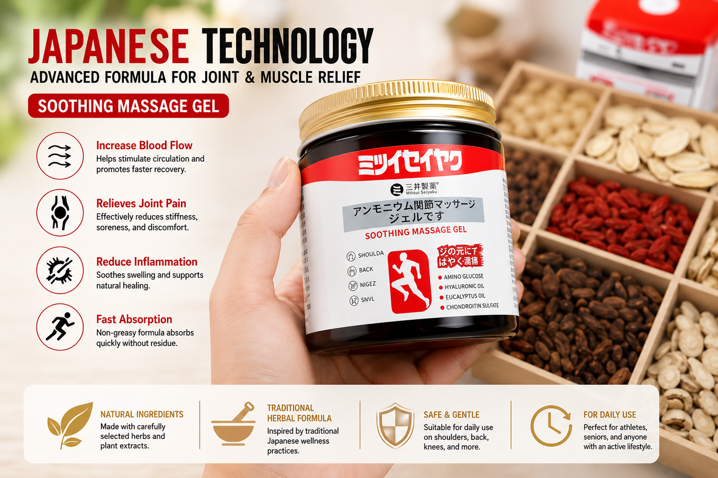 Japanese Herbal Soothing Massage Gel  *BUY ONE GET ONE  FREE*