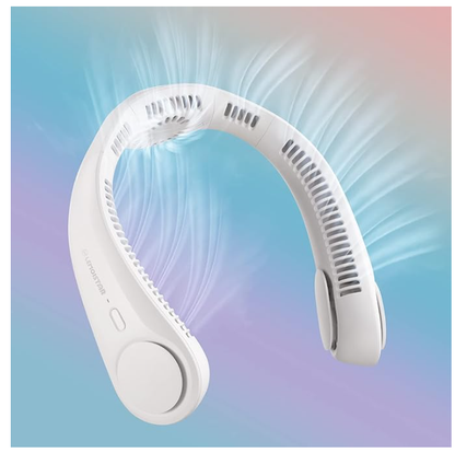 Portable Neck Fan with 79 Outlets, Newest 3 Motors Design, Bladeless Hanging Wearable Fans, Battery Operated Hands-Free Fan,3 Speeds,USB Leafless Sports Fan, Rechargeable Personal Fan, Sleek