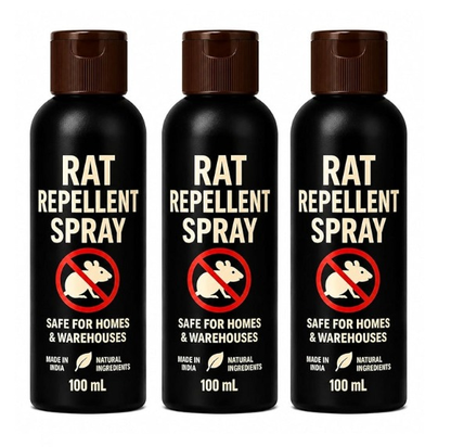 Rat Repellent Spray - Non Toxic Rodent Control for Vehicles & Home (3 x 100 ml)